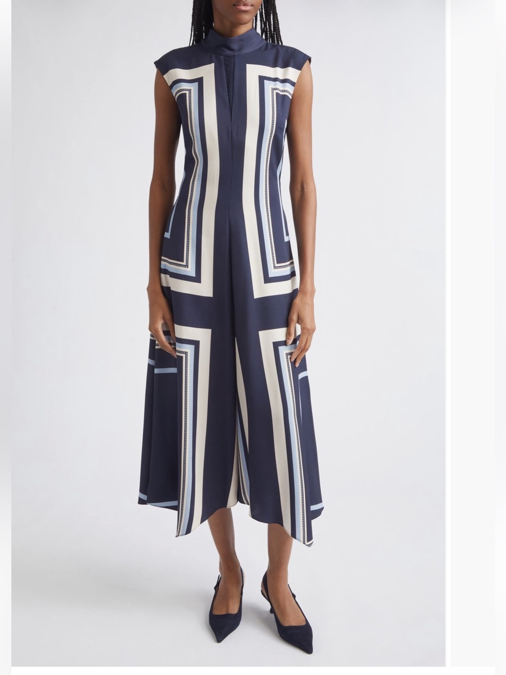 Reiss Lissy Printed Mock Neck Dress